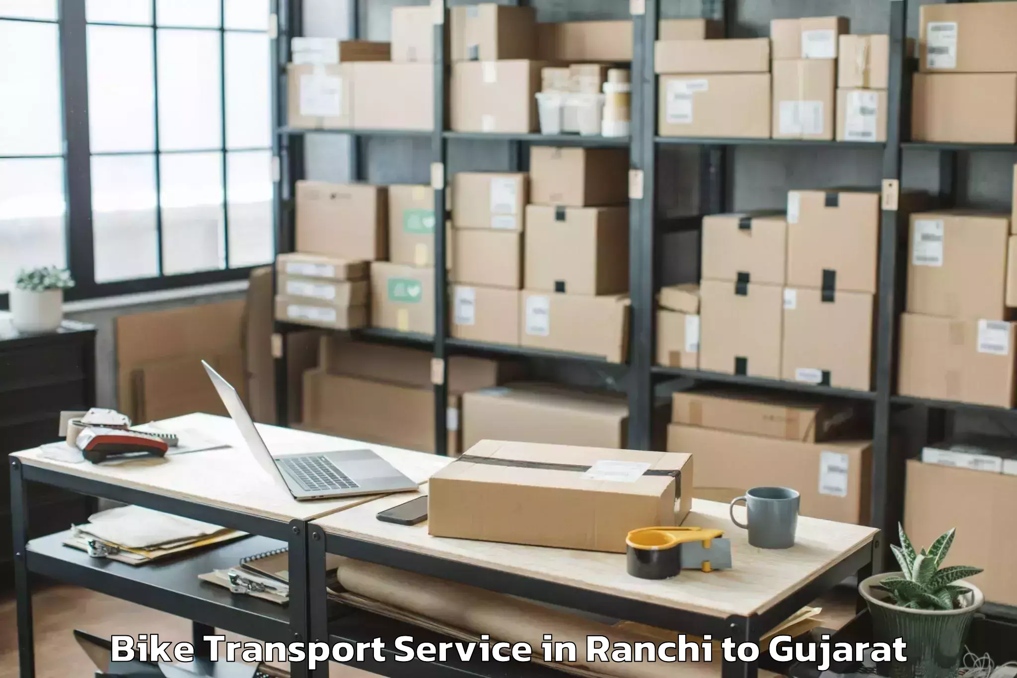 Hassle-Free Ranchi to Petlad Bike Transport